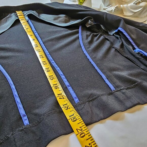 Classic Black Blazer with Blue Cuffs - Picture 10 of 12